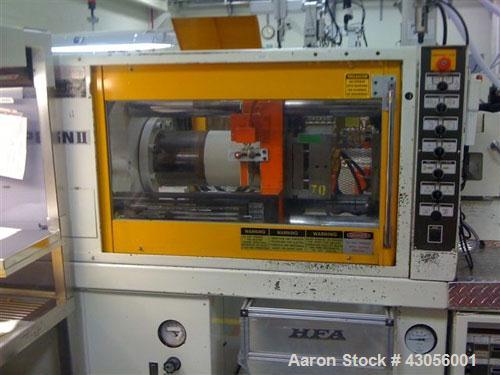 Used Toshiba Injection Molding Machine, 85 ton, model ISP85N11.  Barrel size 1.7 oz / 32 mm.  Tie bar clearance 14 1/4.  Max daylight 24.9.  Min closed 6.69.  3 phase, 60 hz, 460 volt, 50 amp. Manufa...