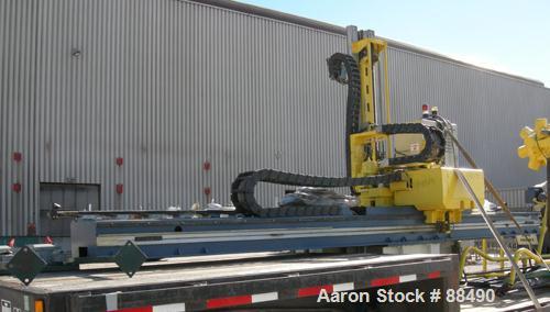 USED: Van Dorn 1000 ton hydraulic injection molding machine, model 1000H-RS-165FXLP. Platen size approximately 65" x 65". Distance between 8" diameter tie bars approximately 52" left to right x 44" t...