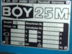 Used Boy Machines 25 M Horizontal Injection Molder, 25 Tons, Model 25 M. Maximum injection volume 2.43 oz, maximum opening stroke 200mm, maximum distance between 40mm diameter tie bars 254mm x 254mm,...