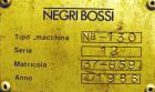 USED: Negro Bossi injection molding machine, model NB-130. Built 1986. 30 ton clamping pressure. Platen size 25