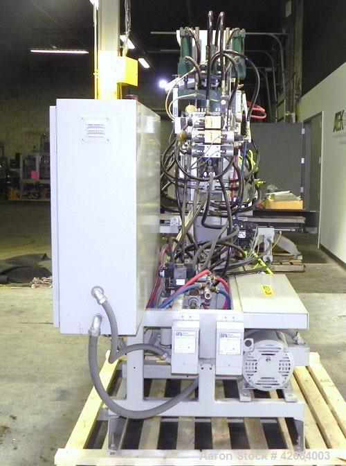 Used Autojectors Model VS10-S Vertical Injection Molding Machine. 10 Ton system. Approximate shot size 1.74 oz. Has vertical hydraulic clamp, 1" vertical screw injection, approximate 15 to 1 L/D rati...