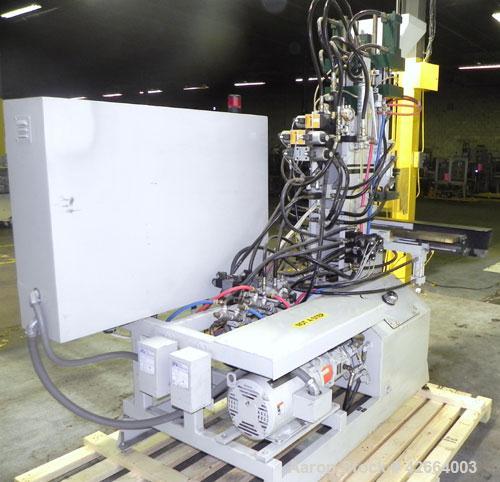 Used Autojectors Model VS10-S Vertical Injection Molding Machine. 10 Ton system. Approximate shot size 1.74 oz. Has vertical hydraulic clamp, 1" vertical screw injection, approximate 15 to 1 L/D rati...