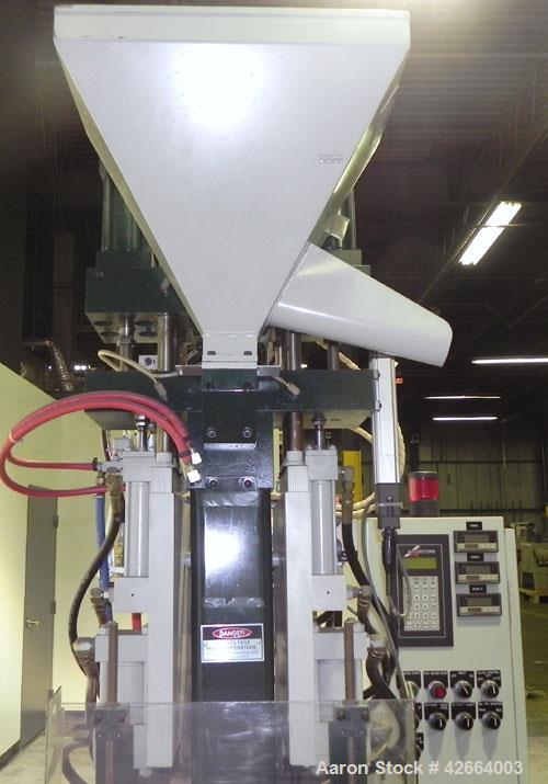 Used Autojectors Model VS10-S Vertical Injection Molding Machine. 10 Ton system. Approximate shot size 1.74 oz. Has vertical hydraulic clamp, 1" vertical screw injection, approximate 15 to 1 L/D rati...