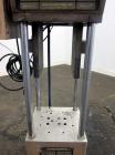 Used Morgan-Press Vertical Injection Molder, Model G100T. 20 Ton maximum clamping force, 0-800 degrees F temperature control range, 12,000 psi maximum injection pressure. 
