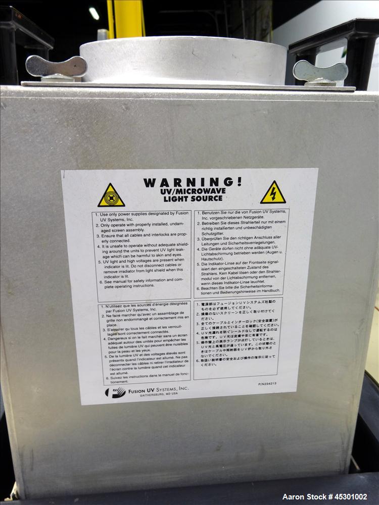 Used Fusion UV System Curing Tunnel Conveyor System, Model DRS-10/12QN UV 