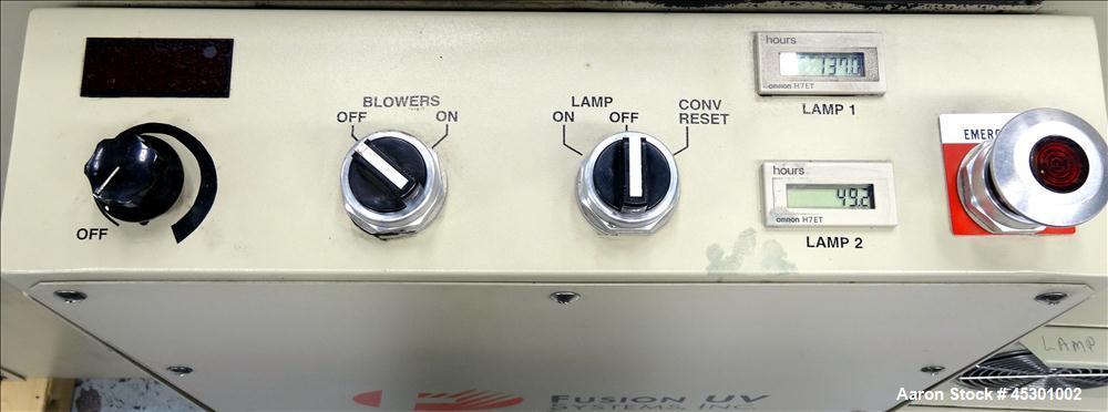 Used Fusion UV System Curing Tunnel Conveyor System, Model DRS-10/12QN UV 