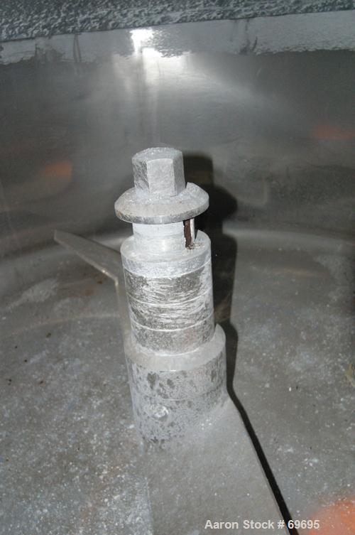 USED: Henschel cooler, model FM500DK, 316 stainless steel. Jacketed bowl 59" diameter x 23-1/2" deep. Swing away top cover with 8", 12" and 5" openings. 1 tier blade. 8" side bottom outlet with plug ...