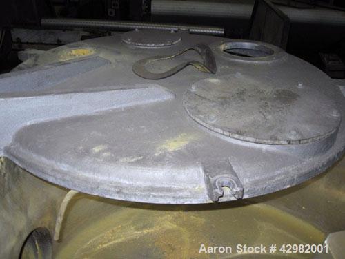 Used Henschel Cooler, Model KM-350, 12.4 cubic feet, stainless steel.  Jacketed bowl 39" diameter x 18" deep.  Single tier paddle style blade.  Full swing away top cover, pneumatic valve discharge.  ...