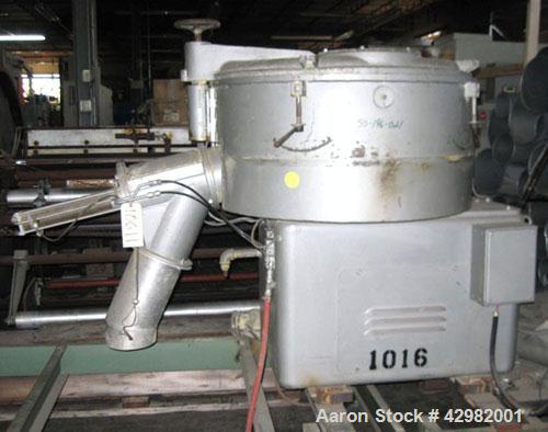 Used Henschel Cooler, Model KM-350, 12.4 cubic feet, stainless steel.  Jacketed bowl 39" diameter x 18" deep.  Single tier paddle style blade.  Full swing away top cover, pneumatic valve discharge.  ...