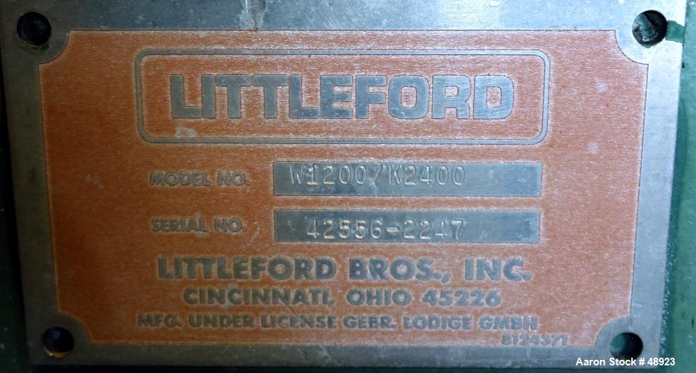 Used Littleford Batch Type Mixer, Type W1200/K2400