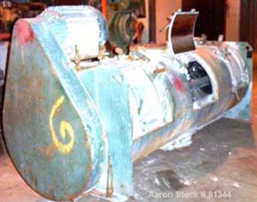 USED: Littleford cooler, model K1200, stainless steel construction, jacketed for 45 psig at 100 degrees F, 20 hp 575 volt motor, serial number 40070-2467.