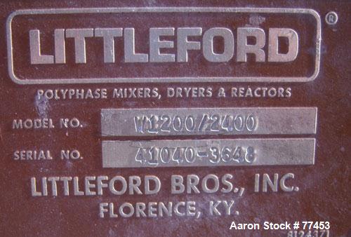 Used Stainless Steel Littleford Horizontal Cooler, Model K-2400 cooler