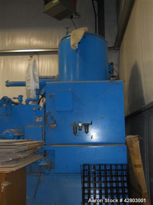 Used Littleford Mixer, model W-600/K-1200. 600 Liter mixer, 1200 liter horizontal cooler, stainless steel, all controls (PLC) and starters, liquid metering pumps for DOP, weigh scale system with cont...