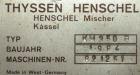 Used Henschell Cooler, Model KM-350-B, 12 Cubic Feet, 321 Stainless Steel. Carbon steel jacketed bowl 39