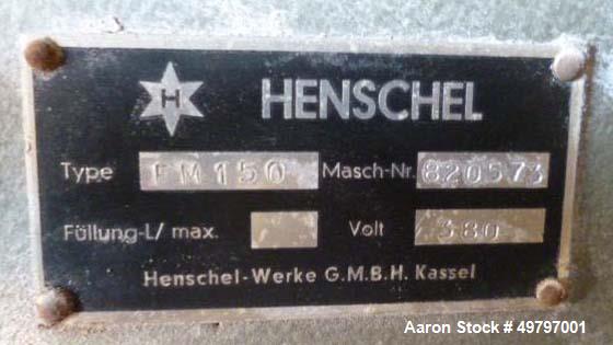 Used Henschel High Intensity Mixer/Cooler Combo.