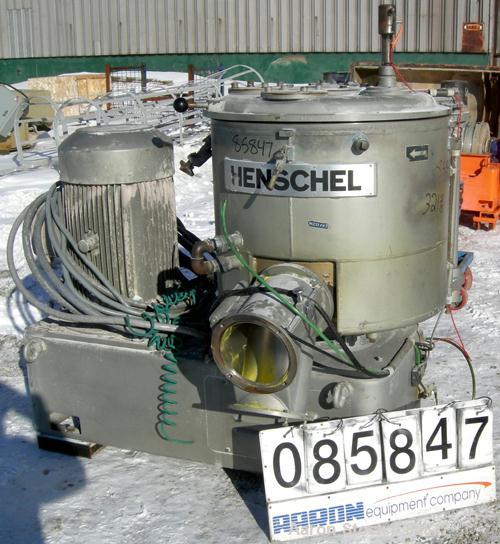 Used- Henschel model FM250 high intensity mixer, 321 stainless steel product contact areas. Carbon steel jacketed bowl 29-1/...