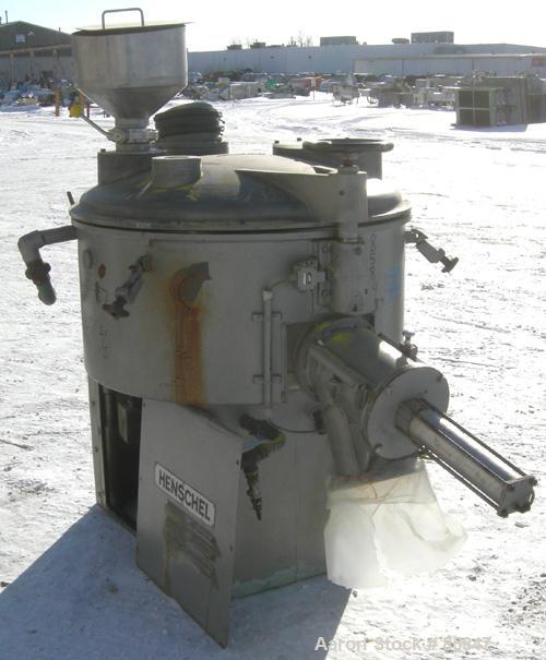 Used- Henschel model FM250 high intensity mixer, 321 stainless steel product contact areas. Carbon steel jacketed bowl 29-1/...