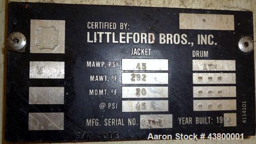 Used Littleford Mixer-Cooler Mixing System Consisting Of: (1) Littleford Model W400 high intensity mixer, 8.8 cubic feet working capacity, 304 stainless steel. Batch weight 220-325 pounds, output 110...