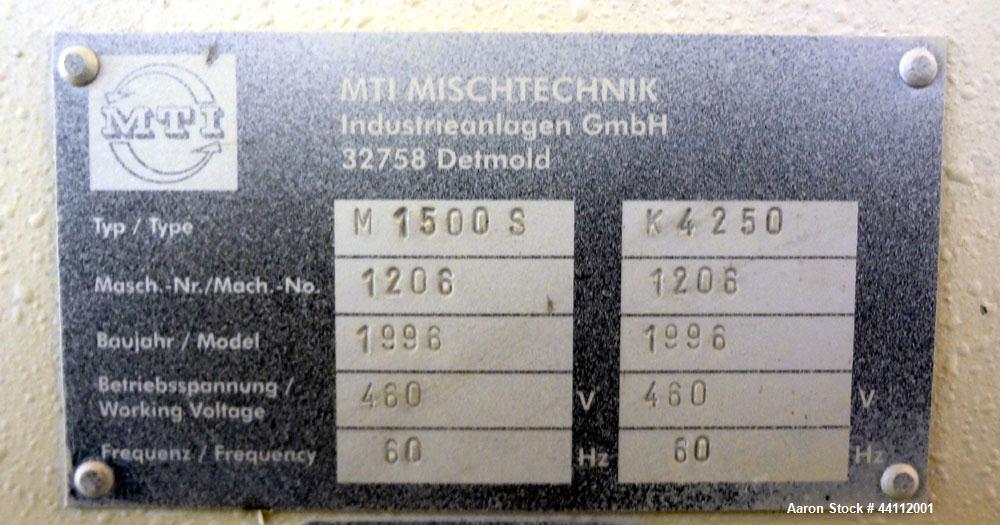 Used MTI Mischtechnik Mixer-Cooler Mixing System 