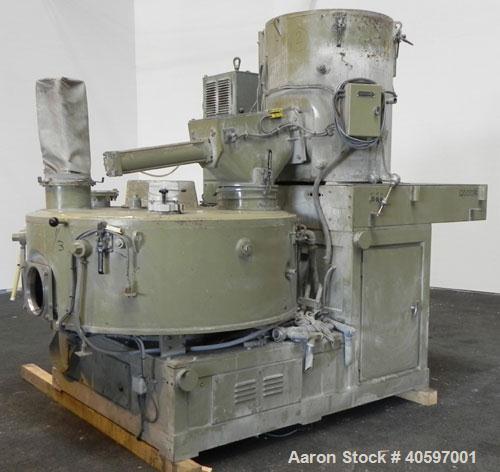 Used Papenmeier Mixer/Cooler Combo, Type MCR40/100, Consisting Of: (1) Papenmeier high intensive mixer, type MCR40, 316 stainless steel, 14.12 cubic foot (400 liter) capacity. Approximate 31" diamete...