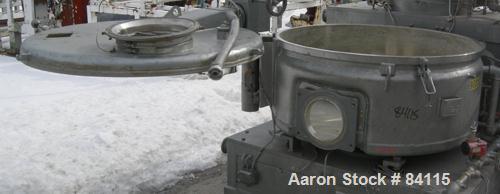 Used Papenmeier Mixer/Cooler Combo Consisting Of: (1) Model TS160 high intensity mixer, 316 stainless steel. Carbon steel jacketed bowl 23" diameter x 24" deep. Swing away top cover, 3 tier blade, 8"...