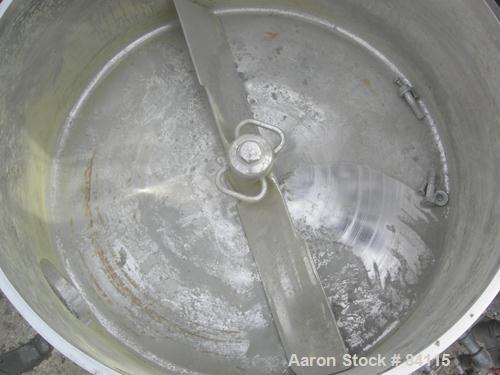 Used Papenmeier Mixer/Cooler Combo Consisting Of: (1) Model TS160 high intensity mixer, 316 stainless steel. Carbon steel jacketed bowl 23" diameter x 24" deep. Swing away top cover, 3 tier blade, 8"...