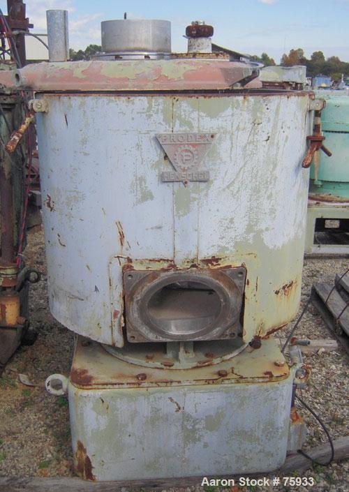 Used Prodex 500 Liter (11.5 cu ft) Mixer/Cooler Combo, Stainless Steel. Consisting of: (1) type 115JSS high intensity mixer, carbon steel jacketed bowl 36-1/2" diameter x 31" deep. Top cover with baf...