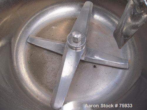 Used Prodex 500 Liter (11.5 cu ft) Mixer/Cooler Combo, Stainless Steel. Consisting of: (1) type 115JSS high intensity mixer, carbon steel jacketed bowl 36-1/2" diameter x 31" deep. Top cover with baf...
