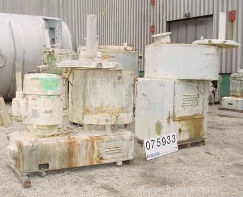 Used Prodex 500 Liter (11.5 cu ft) Mixer/Cooler Combo, Stainless Steel. Consisting of: (1) type 115JSS high intensity mixer, carbon steel jacketed bowl 36-1/2" diameter x 31" deep. Top cover with baf...