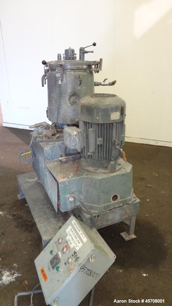 Used High Intensity Mixer, Approximately 40 liter, 316 Stainless Steel Bowl and