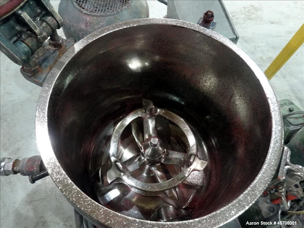 Used High Intensity Mixer, Approximately 40 liter, 316 Stainless Steel Bowl and