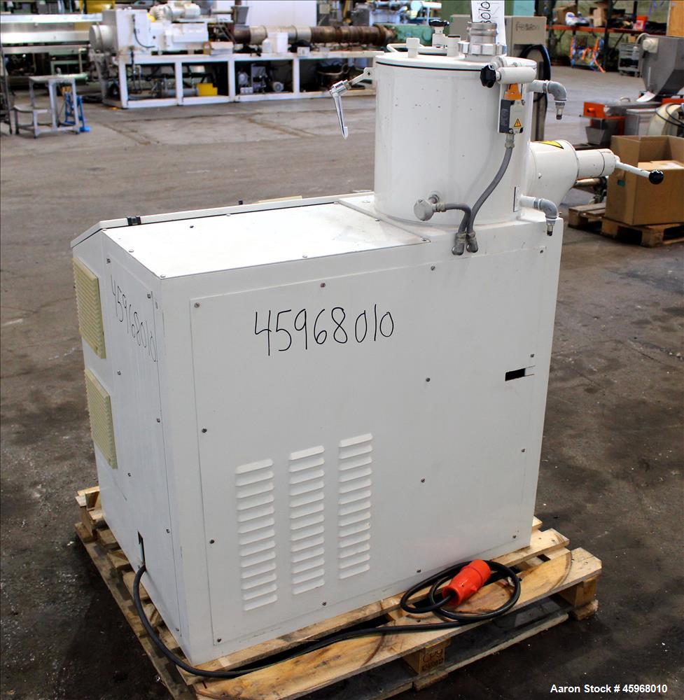 Used Diosna High Intensive Mixer, Type R25, 304 Stainless Steel. 25 Liter (0.88 cubic feet) capacity. 13-3/8" Diameter x 12-1/2" deep jacketed bowl with hinged top cover and 4 tier blade. Driven by 1...