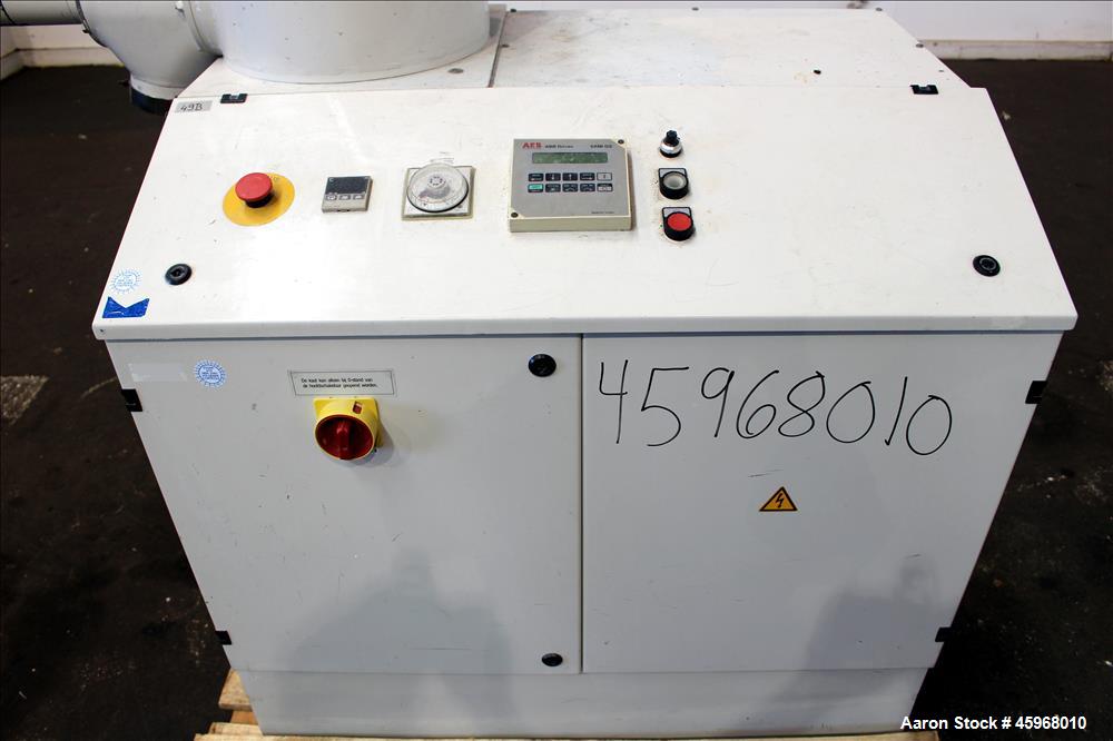 Used Diosna High Intensive Mixer, Type R25, 304 Stainless Steel. 25 Liter (0.88 cubic feet) capacity. 13-3/8" Diameter x 12-1/2" deep jacketed bowl with hinged top cover and 4 tier blade. Driven by 1...