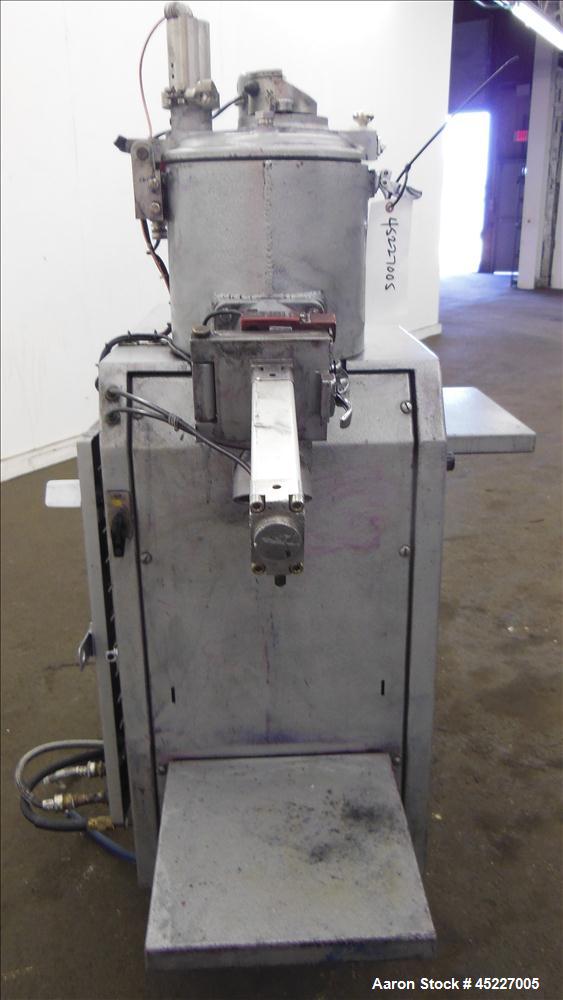 Used Henschel Model FM-10 Mixer, fluidizing mixer. Bowl is 9 1/2" diameter x 9" deep, 316 stainless steel, blades are 304 stainless steel. Total capacity 9 L, mixer speed 600 to 4000 rpm driven by a ...