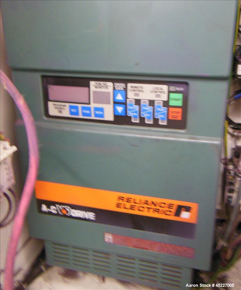 Used Henschel Model FM-10 Mixer, fluidizing mixer. Bowl is 9 1/2" diameter x 9" deep, 316 stainless steel, blades are 304 stainless steel. Total capacity 9 L, mixer speed 600 to 4000 rpm driven by a ...