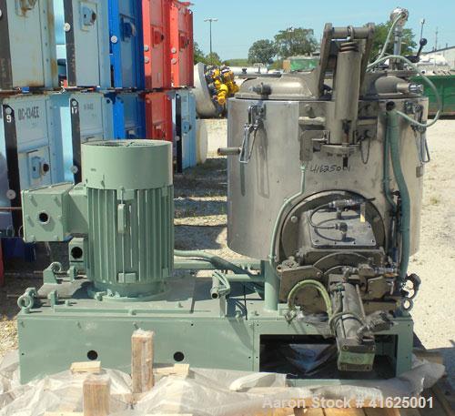 Used MitsuiMiike Machinery Henschel High Intensity Mixer, Model FM-300J/1, 300 Liter Capacity, Chrome Construction. 31-1/2" diameter x 26" deep, jacketed bowl. Swing away top cover with baffle, 2 tie...