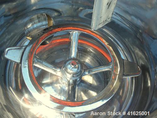 Used MitsuiMiike Machinery Henschel High Intensity Mixer, Model FM-300J/1, 300 Liter Capacity, Chrome Construction. 31-1/2" diameter x 26" deep, jacketed bowl. Swing away top cover with baffle, 2 tie...