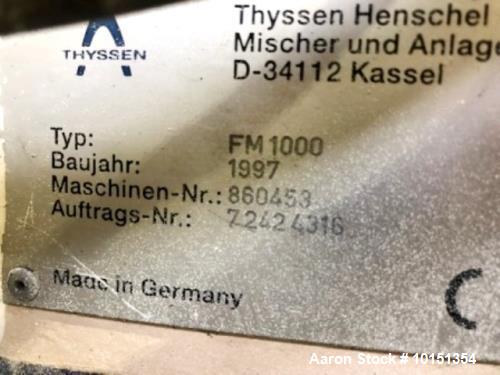 Used Henschel Model FM1000 Stainless Steel High Intensity Mixer
