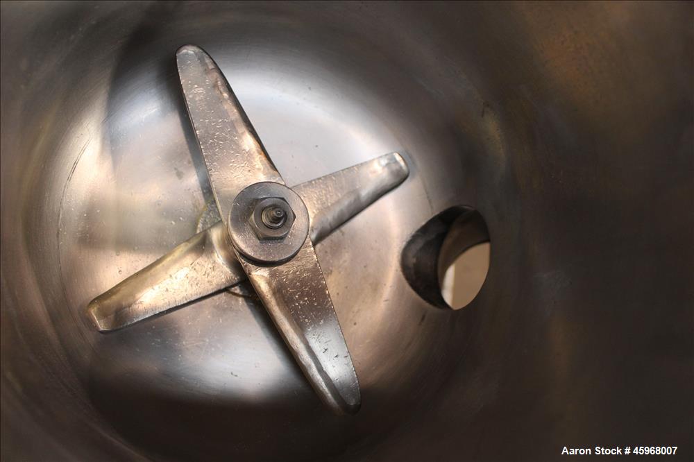 Used Henschel High Intensive Lab Mixer, Model FM 10L, 10 Liter (.35 cubic feet) Capacity, 316 Stainless Steel. Carbon steel jacketed bowl 9" diameter x 9" deep. Hinged top cover with baffle, 2 tier b...