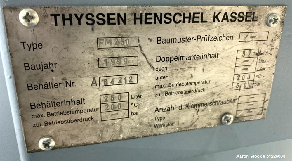 Used Henschel 250 Liter High Intensity Mixer