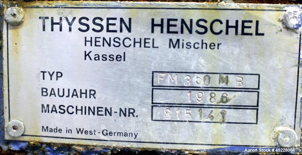 Used Henschel FM 350MB High Intensive Mixer