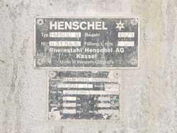 USED: Henschel high intensity mixer, model FM500D. 500 liter, 17.7 cubic feet, 316 stainless steel. Carbon steel jacketed bowl 36-1/2"  diameter x 31" deep. Hinged top cover with baffle, 2 tier blade...