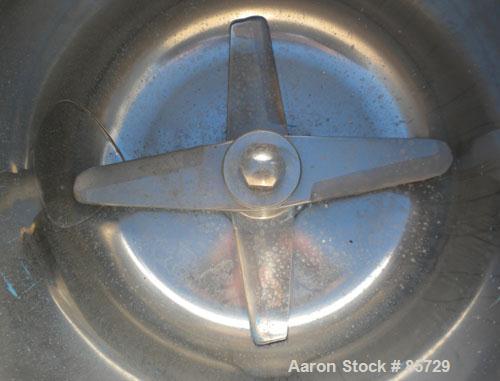Used Henschel High Intensity Mixer, Model FM 75D. Approximate 75 Liter (2.6 Cubic Feet), 316 Stainless Steel. Carbon steel jacketed bowl 18-1/2" diameter x 17" deep. Hinged top cover with baffle, 2 t...