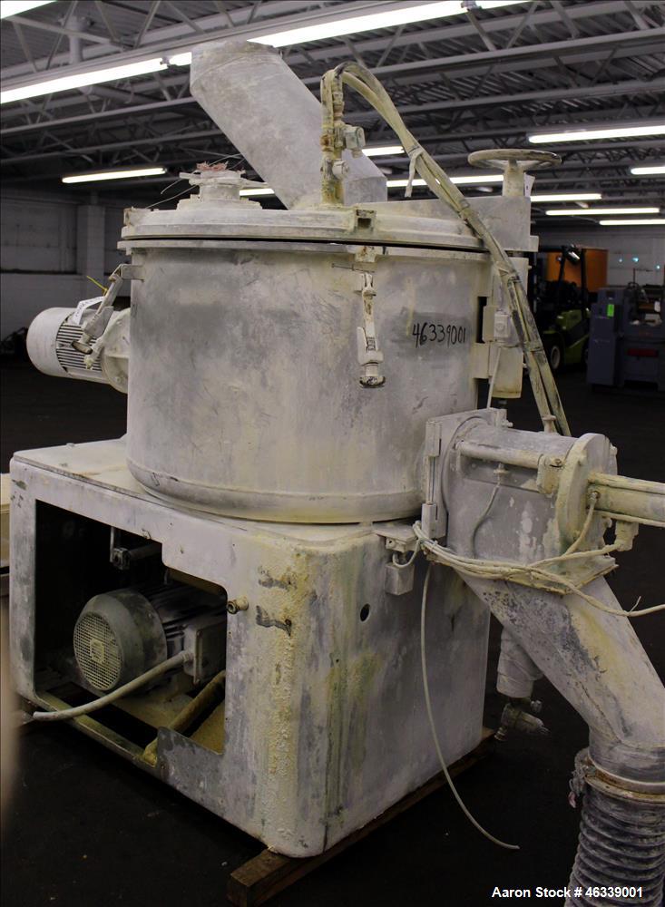 Used Henschel HU Series Medium Intensity Mixer, Model HU-500, 304 Stainless Steel. 500 Liter (17.5 cubic feet) total capacity, 400 liter (14 cubic feet) working, batch size 200 kilograms (440 pounds)...
