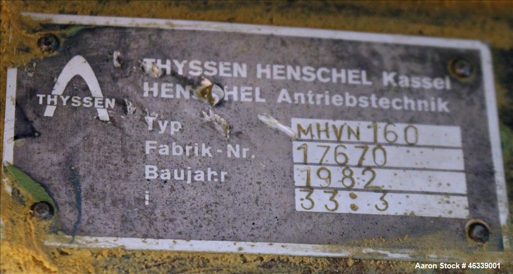 Used Henschel HU Series Medium Intensity Mixer, Model HU-500, 304 Stainless Steel. 500 Liter (17.5 cubic feet) total capacity, 400 liter (14 cubic feet) working, batch size 200 kilograms (440 pounds)...
