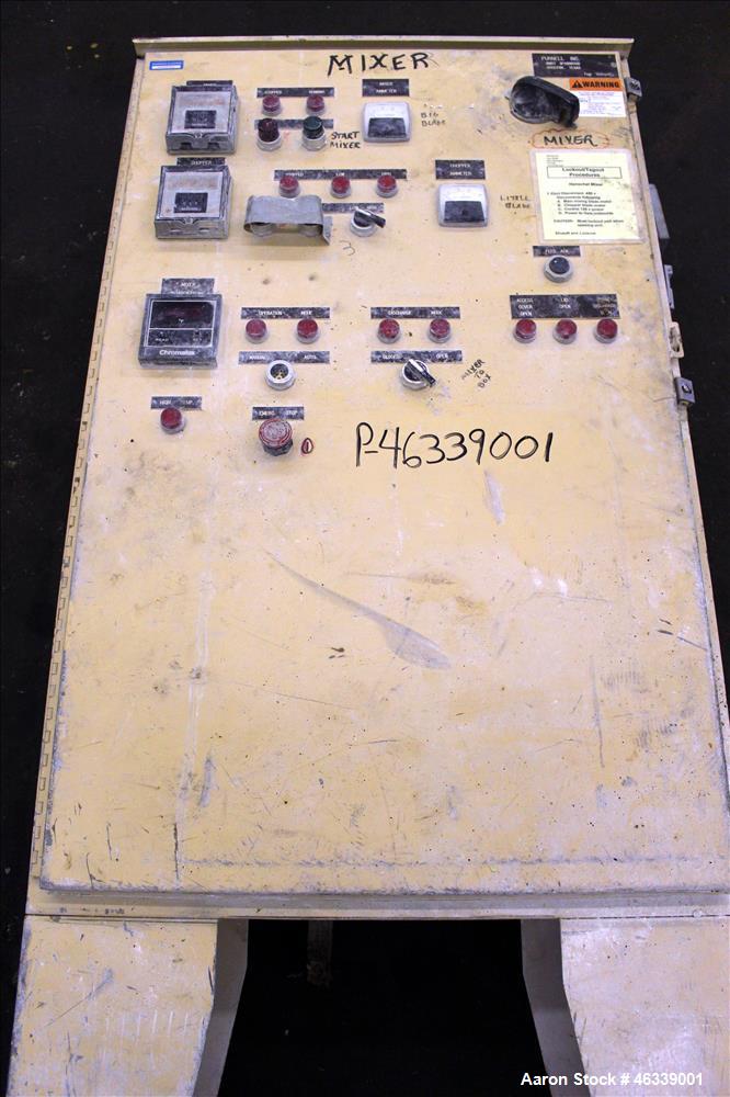 Used Henschel HU Series Medium Intensity Mixer, Model HU-500, 304 Stainless Steel. 500 Liter (17.5 cubic feet) total capacity, 400 liter (14 cubic feet) working, batch size 200 kilograms (440 pounds)...