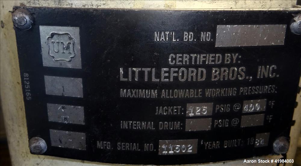 Used Stainless Steel Littleford High Intensity Lab Mixer, model W-10