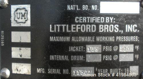 Used Stainless Steel Littleford High Intensity Lab Mixer, model W-10