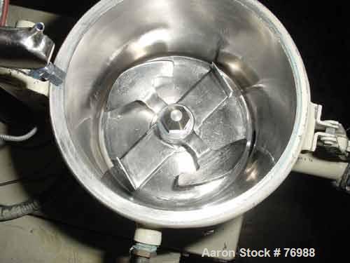 USED: Littleford high intensity lab mixer, model W-10. 10 liter (.25 cu ft) working capacity, .4 total, stainless steel. Carbon steel jacketed bowl 9" diameter x 8 1/2" deep rated 125 psi at 400 deg ...
