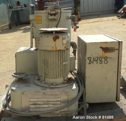Used Littleford/Lodige High Intensity Lab Mixer, Model W-10, 316 Stainless Steel. 7 liter (.25 cubic feet) working capacity. Carbon steel jacketed bowl 9" diameter x 8- 1/2" deep rated 44 psi at 271 ...